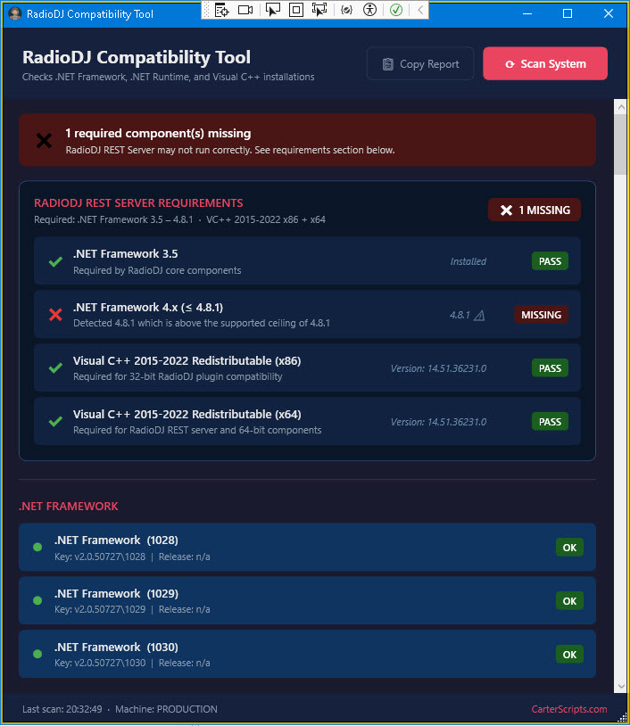 CS RadioDJ Compatibility Tool